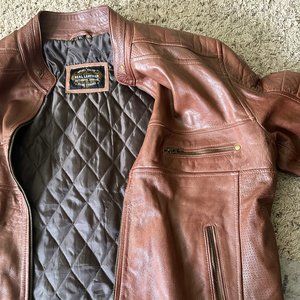 REAL LATHER Men's XL Brown Leather Jacket